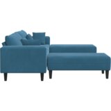  Žametni kavč z blazino 3 pcs Modra 208 cm Žamet | Shoptok.si