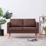 The Living Store Kavč dvosed iz blaga rjave barve - Zofa, (21836559) | Shoptok.si