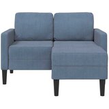 SOFA kotna sedežna garnitura z ležiščem L oblike, lan, modra | Shoptok.si