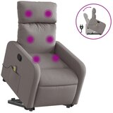  Električni masažni naslonjač na podizanje od tkanine smeđesivi | shoptok.hr