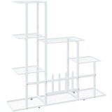 vidaXL Stojalo za rože 94,5x25x88 cm belo kovinsko | Shoptok.si