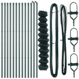  Ograda od lančanih veza s 13 stupova 1.4x25 m Galvanizirani čelik Zelena | shoptok.hr