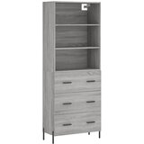 Maison Chic Visoka Komoda - Predalnik siva sonoma 69,5x34x180 cm inženirski les, (21722350) | Shoptok.si