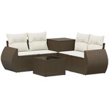 Set sofe 6 kom. Smeđa i krem bijela Poli Rattan i čelik | shoptok.hr