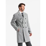 Ombre Elegant double-breasted men's herringbone coat - grey | Eponuda.ba