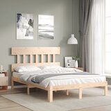 vidaXL Posteljni okvir z vzglavjem 140x200 cm trden les Cene
