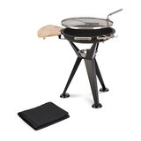 Blumfeldt Caruso 2 v 1, posoda za ogenj, Ø58 cm | Ø55 cm, pokrov za zaščito pred vremenskimi vplivi, jeklo, črna | Shoptok.si