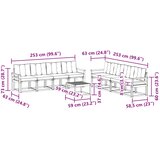  Set vanjskih sofa 9 kom. Prirodna i crna | shoptok.hr