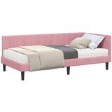 vidaXL Kutni okvir kreveta s madracem Ružičasta 100 x 200 cm Baršun | shoptok.hr