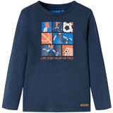 vidaXL Dječja majica dugih rukava modra prošarana 116 | shoptok.hr