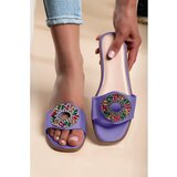 Fenzy Natikače S Ukrasnim Brošem, Lila | shoptok.hr