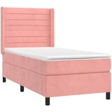 Box spring krevet s madracem ružičasti 90x190 cm baršunasti | shoptok.hr