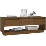 TV ormarić smeđa boja meda 110,5x34x40 cm od masivne borovine | Eponuda.com