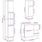  3-dijelni set kupaonskog namještaja siva boja betona drveni | shoptok.hr