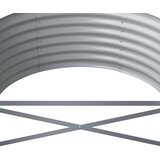 vidaXL Visoka greda iz prašno premazanega jekla 440x80x36 cm siva | Shoptok.si