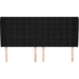  Uzglavlje s ušima crno 163x23x118/128 cm od tkanine | shoptok.hr
