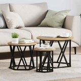 Ugolni bočni stol 3 pcs Umjetnički hrast | shoptok.hr