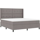  LED Box Spring Krevet Sivo-smeđa 180 x 200 cm tkanina | shoptok.hr
