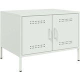 vidaXL Klubska mizica bela 68x50x50,5 cm valjano jeklo | Shoptok.si