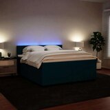 vidaXL Box spring postelja z vzmetnico modra 180x200 cm žamet | Shoptok.si
