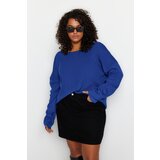 Trendyol Curve Plus Size Sweater - Blue - Regular fit | shoptok.hr