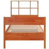vidaXL Knjižna postelja brez vzmetnice vošč. rjava 100x200 cm borovina | Shoptok.si