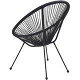 vidaXL Vrtni stol okrogel 2 kosa PVC ratan črne barve | Shoptok.si