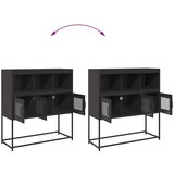 vidaXL Komoda črna 100,5x39x107 cm hladno valjano jeklo | Shoptok.si