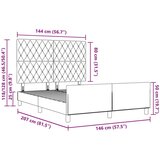  Tamnoplavi Baršunasti Krevet 140x200 cm | shoptok.hr