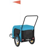 Prikolica za bicikl za ljubimce plavo-crna od tkanine i željeza | shoptok.hr