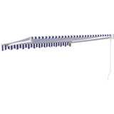 vidaXL Zložljiva tenda modra in bela 3x2,5 m blago in aluminij | Shoptok.si