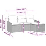  Set sofe 4 kom. Crna poliratan | shoptok.hr