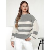 DStreet Sweter damski LINEZZA szaro-biały | shoptok.hr