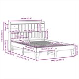  Posteljni okvir brez vzmetnice voščeno rjav 140x190 cm borovina, (21607051) | Shoptok.si