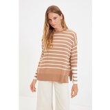 Trendyol camel Striped Knitwear Sweater Cene