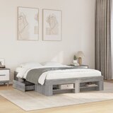  Okvir kreveta siva boja hrasta 135 x 190 cm konstruirano drvo | shoptok.hr