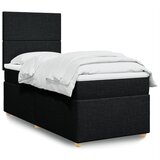 Box spring krevet s madracem crni 90x190 cm od tkanine Cijene