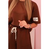 Kesi Włoski Women's set butter with high-waisted shorts chocolate | Shoptok.si