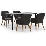  5-dijelni vrtni blagovaonski set s jastucima crni | shoptok.hr