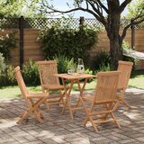  Sklopivi vrtni blagovaonski set 5 pcs Prirodna Čvrsto teak drvo | shoptok.hr