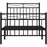 Metalni okvir kreveta uzglavlje i podnožje crni 90 x 200 cm | shoptok.hr