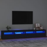 The Living Store TV omarica z LED lučkami črn 240x35x40 cm - TV Omarica, (21375634) Cene