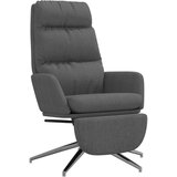 Stol za sproščanje z oporo za noge temno sivo blago, (20957950) | Shoptok.si