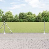 vidaXL varjena žična ograja s 13 flanšnimi stebri 0.5x50 m pocinkano jeklo | Shoptok.si