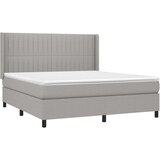 Box spring postelja z vzmetnico LED sv. siva 160x200 cm blago, (20884013) | Shoptok.si