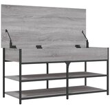  Klupa za cipele siva boja hrasta 100x42,5x50 cm drvena | shoptok.hr