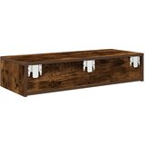 vidaXL Stenska polica s predali dimljen hrast 80x33x17 cm inž. les | Shoptok.si