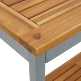 vidaXL Zunanja miza Naravna in siva 35x110x75 cm Trden les in jeklo, (22015874) | Shoptok.si