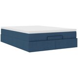  Otomanski okvir kreveta s madracem plavi 140x200cm od tkanine | shoptok.hr