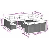  14-dijelni set vrtnih sofa s jastucima poliratan crni | shoptok.hr